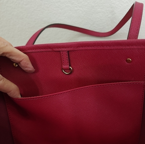 Michael Kors Jet Set Travel Dark Pink Large Shoulder Tote Bag - Picture 12 of 15